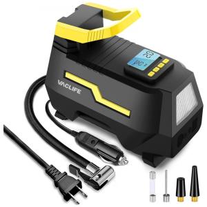 Compressor de Ar ATJ 1666 com Bateria Recarregável 20V 12V, 50PSI, VACLIFE, Preto