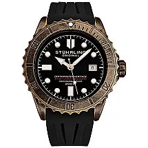 Relógio Masculino Automático com Pulseira de Borracha, Modelo 1003,01, STUHRLING 1003.01, Preto