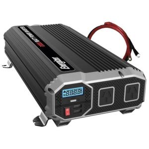 Inversor de Potência 2000W 12V Para AC 2 Portas de Carregamento USB, 110v, ENERGIZER ENK2000, Cinza escuro