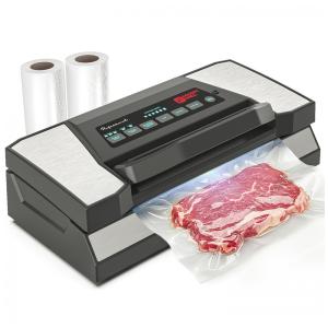 Seladora a Vácuo Automática para Alimentos Secos e Úmidos com Controle Digital e Cortador, 110V 170W, Magic Mill VS5181, Preta