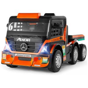 Caminhão Elétrico Infantil 1 Assento com Função de Balanço, Controle Remoto 2.4G, Bluetooth e Lluzes LED, 12V, JOYLDIAS Mercedes Benz MB