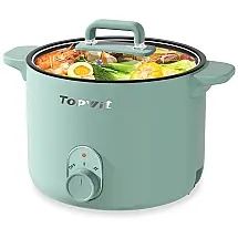 Panela Elétrica Multifuncional 1,5 Litros com Controle de Potência Dupla e Proteção Contra Superaquecimento, 110V 600W, Topwit, Verde