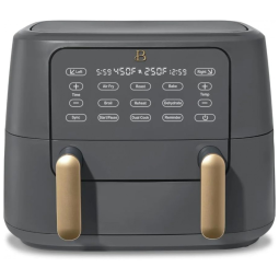 Air fryer Beautiful 9L dupla zona com divisor e bandejas crocantes Digital Touchscreen 1700W 110V cinza