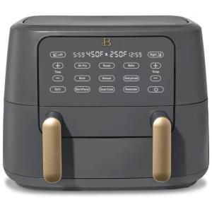 Air fryer Beautiful 9L dupla zona com divisor e bandejas crocantes Digital Touchscreen 1700W 110V cinza