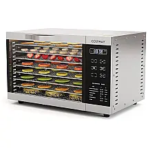 Desidratador de Alimentos com 8 Bandejas Removíveis, Controle de Temperatura e Temporizador 24H, 730W, COSTWAY, Prata
