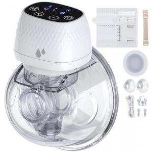 Bomba Tira Leite Elétrica com Tela Digital, Bateria de Longa Duração, 3 Modos e 9 Níveis de Sucção, 2Un Tamanho de 19 a 25mm, ASAHINA S12