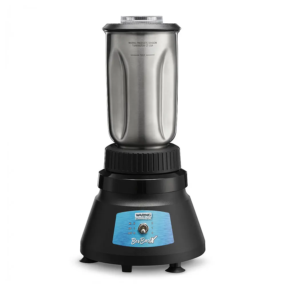 Liquidificador Profissional 950mL com Velocidade Ajustável, Compacto e Lâmina Removível, 110V 360W, Waring BevBasix, Preto