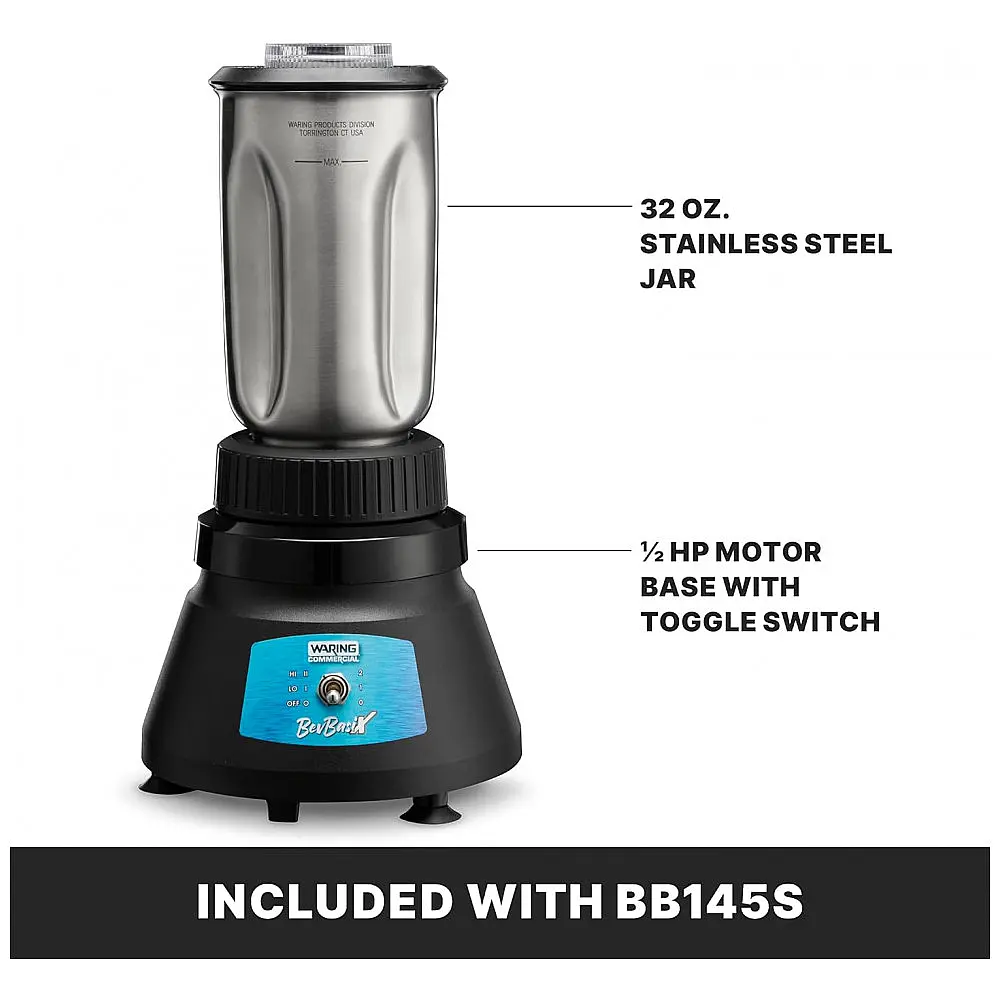 Liquidificador Profissional 950mL com Velocidade Ajustável, Compacto e Lâmina Removível, 110V 360W, Waring BevBasix, Preto — foto 3