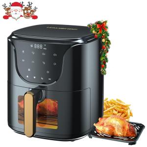 AirFryer 5 Litros com 8 Predefinições e Temporizador, 1450W 110V, HAUSHOF, Preta