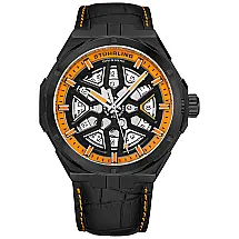 Relógio Masculino Automático, Resistente 50m, STUHRLING 379.06, Laranja
