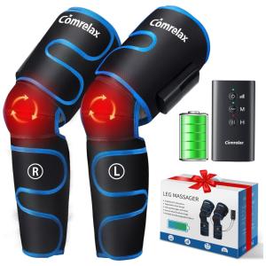 Massageador Elétrico de Compressão para Pernas e Pés 3 Modos e 3 Intensidades, SLOTHMORE, Azul