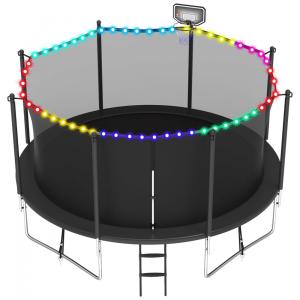 OFLAN Tranpoline 12FT 14FT 15FT 16FT Tranpoline para adultos crianças 1500LBS No Gap Design Tranpolines recreativos ao ar livre W rede de