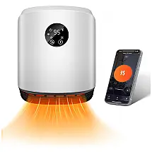 Aquecedor Elétrico de Parede com Controle Remoto Wifi, 1500W 110V, TMWINGS, Prata