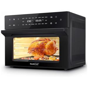 Forno Elétrico de Bancada 31L 18 em 1 Multifunções com 6 Acessórios de Cozinha em Aço Inoxidável, 1800W, 110v, GEEK CHEF, Preto