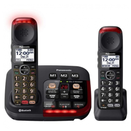 Telefone sem Fio Bluetooth com Identificador de Chamadas por Voz, Inclui o Telefone Adicional KXTGMA44B, Panasonic KXTGM430B