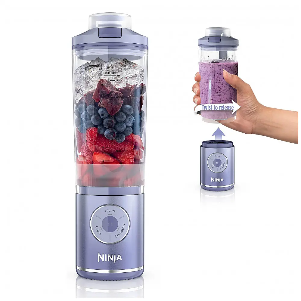 Liquidificador Portátil Ninja BC251LD Blast Max Sem Fio Lavanda 650mL 3 Programas 11,1V