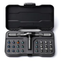 Kit de Chaves de Fenda Ratchet VMAN 24 Peças Cinza S2 Steel Torque Máx 40 N·m Flexível