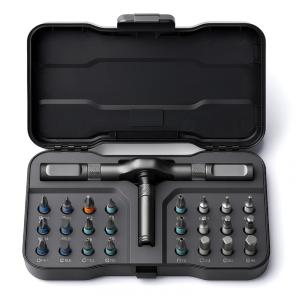 Kit de Chaves de Fenda Ratchet VMAN 24 Peças Cinza S2 Steel Torque Máx 40 N·m Flexível