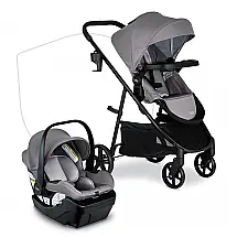 Sistema de Viagem Britax Willow Brook Preto Glacial Cadeirinha Bebê 1,8 a 13,6 kg com Carrinho
