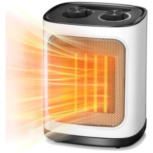 Aquecedor Elétrico Portátil com termostato, 1500W 110V, COWSAR, Branco