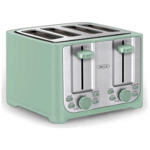 Torradeira Elétrica 4 Fatias com 6 Níveis de Tostagem em Aço Inoxidável, 220V 1500W, BELLA, Verde