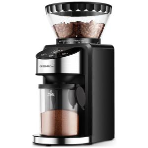 Moedor de Café Elétrico 35 Níveis de Moagem até 250g Aço Inoxidável, 200W, 110v, GREENFROM CG9406B UL, Preto