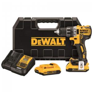 Kit Furadeira sem Fio 20V MAX com 2 Baterias, Carregador e Maleta de Transporte, DEWALT DCD791D2, Amarelo