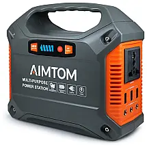 AIMTOM Gerador, Acumulador de Energia Elétrico, Solar 110V , 100W AC, 3X 12V DC, 3X saída USB