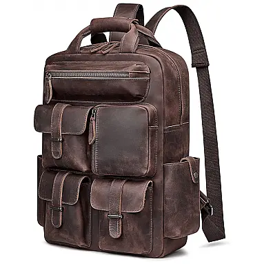 Mochila Vintage de Couro Casual