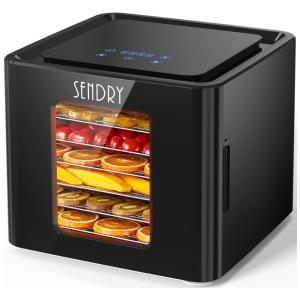 Desidratador de Alimentos com 6 Bandejas e Controle Digital, Aço Inoxidável 400W, 110v, DIKAKO, Preto