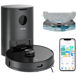 Aspirador de Pó Robô AIRROBO T10 com Conexão via APP, WI FI, Auto Carregamento e Mapeamento Multinível, 110V, Preto