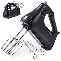 MOSAIC Batedeira de Mão 3 Velocidades Turbo 4 Acessórios 200W Preto 110V