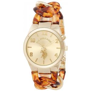 Relógio An analógico feminino de qartzo analógico de da tonalidade, U.S. POLO ASSN. USC40174, Marrom Escuro