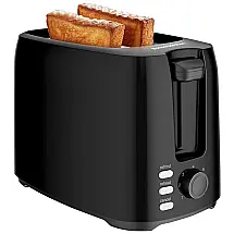 Torradeira Elétrica Bonsenkitchen 2 Fatias Aço Inoxidável 750W 110V Preta Compacta e Eficiente