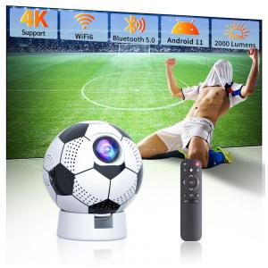 Projetor com WiFi e Bluetooth, Suporte Portátil para Projeção Externa, Android 11, Foco Eletrônico Automático e Correção de Keystone