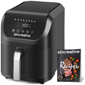 Fritadeira Elétrica AirFryer 8 em 1 5L com Painel Digital e Cesto Antiaderente, 110V 1500W, Sincreative, Preta