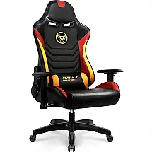 Neo Chair Marvel Cadeira de Escritório Gamer Ergonômica, Personalizada Homem de Ferro, Preta
