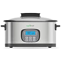 Panela Elétrica Multifuncional 11 em 1, 6,5 Litros com Display Digital e Temporizador, 110V 1500W, NutriChef PKPC45, Prata