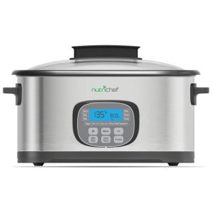 Panela Elétrica Multifuncional 11 em 1, 6,5 Litros com Display Digital e Temporizador, 110V 1500W, NutriChef PKPC45, Prata