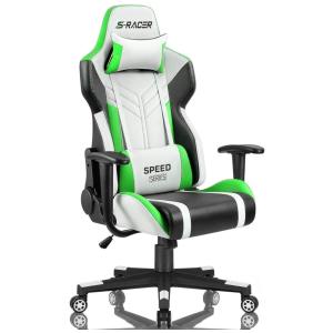 Homall Cadeira Gamer Ergonômica Ajustável com Apoio para a Lombar, Branco