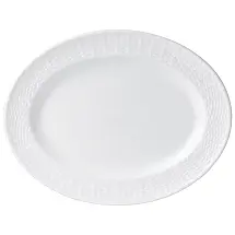 Prato Oval de Porcelana com Borda Detalhada, Ideal para Servir, Wedgwood, Branco