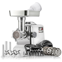 Moedor de carne elétrico refrigerado para serviço pesado, 4 placas de moagem, 3 lâminas,