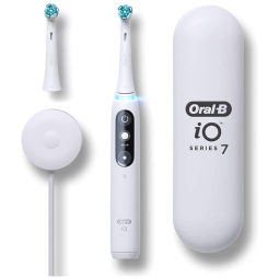 iO Series 7 Escova de Dentes Elétrica com 2 Cabeças de Reposição, Branca, ORAL B, Branco