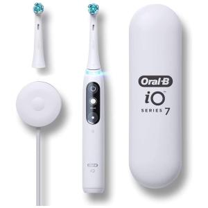 iO Series 7 Escova de Dentes Elétrica com 2 Cabeças de Reposição, Branca, ORAL B, Branco