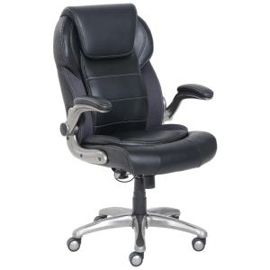 50977 Cadeira de Escritório Ergonômica Giratória com Suporte Lombar e Altura Ajustáveis, Marrom