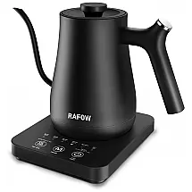Chaleira Elétrica 800mL com Controle de Temperatura, 5 Predefinições, Aquecimento Rápido e Tampa Interna, 110V 1200W, Rafow, Preto Fosco