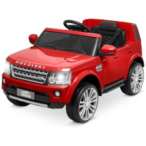 Kidzone Carro, Carrinho Elétrico 12VRecarregável com Controle Remoto, 2 Vel, Luzes, USB, AUX, FM, Vermelho