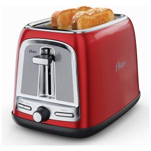 Torradeira Elétrica de 2 Fatias, Aço Inoxidável, 750W, 110v, OSTER 2108996, Vermelho