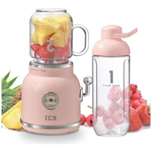 Smoothie Liquidificador de Bancada 600mL com 10 Velocidades, 300W, 110v, ICX, Rosa