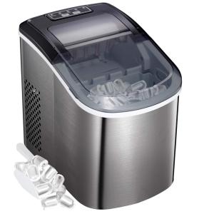 Bossin Countertop Ice Maker Portable Ice Making Machine Bullet Ice Cubes Ready in 6 Mins Makes 26 lbs Ice in 24 hrs Perfect for Home